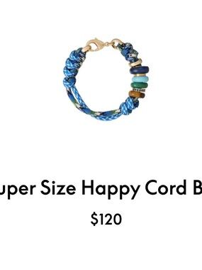 Roxanne Assoulin The Super Size Happy Cord Bracelet In Denim Without Charm